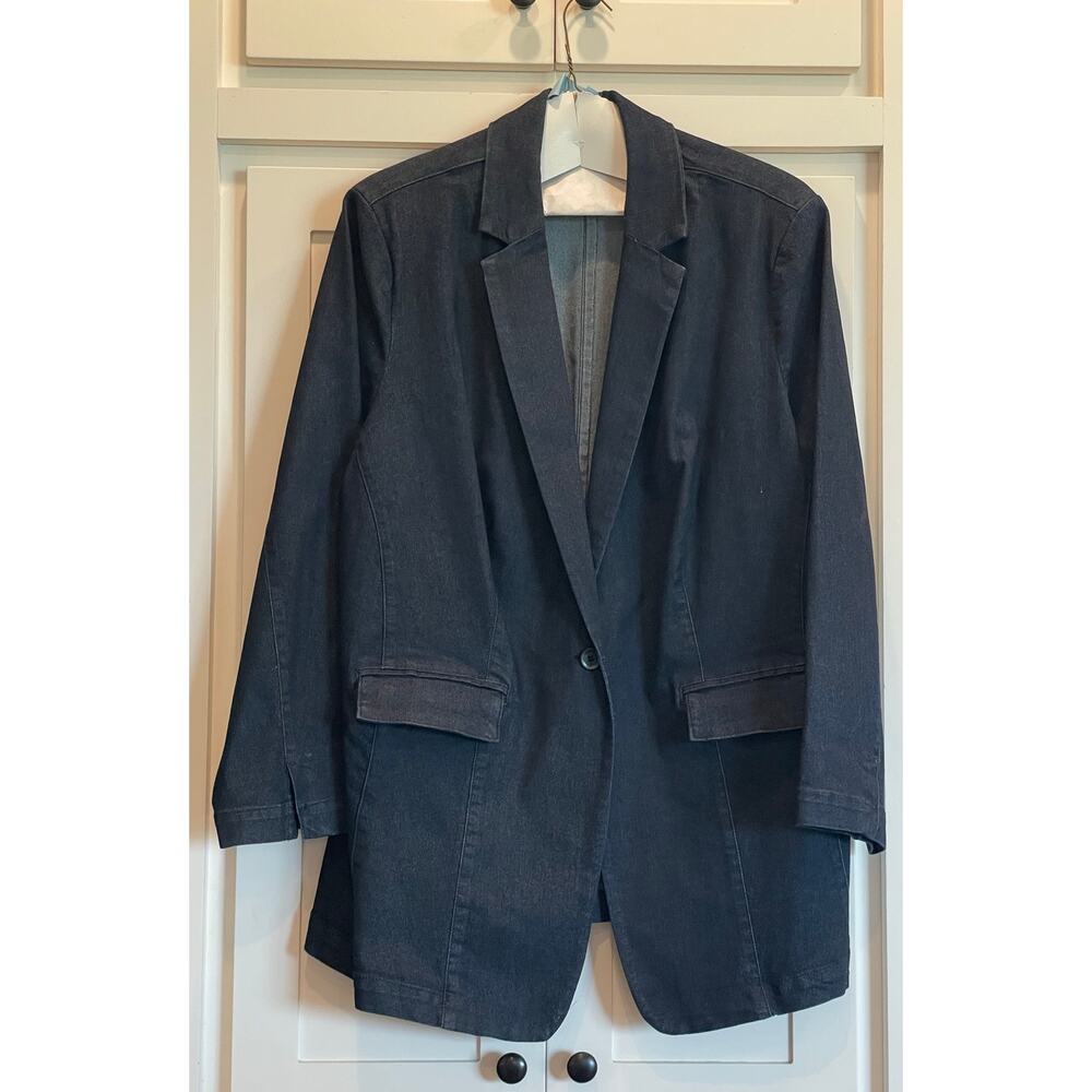 Denim 24/7 EUC Dark Denim Ladies Blazer 22W